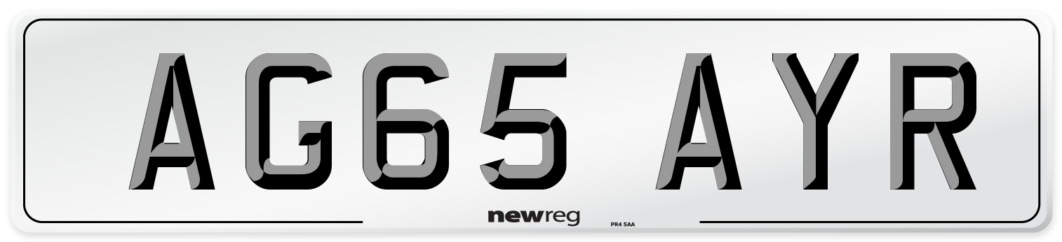 AG65 AYR Number Plate from New Reg
